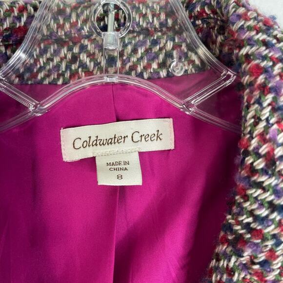 Vintage purple red white wool tweed button preppy office blazer 8 - Picture 5 of 7